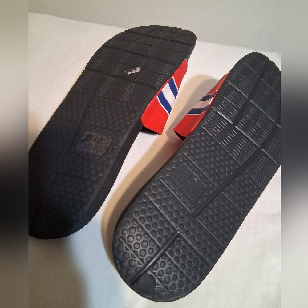 Kansas Jayhawks Red & Black Slide Sandals – Size Large (11–12) - Picture 7 of 10